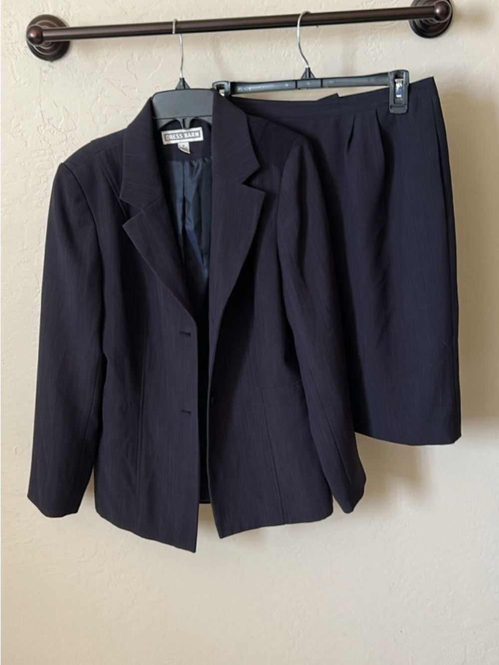 Vintage Dress Barn Navy Two-Piece Skirt Suit - Blazer & Pencil Skirt